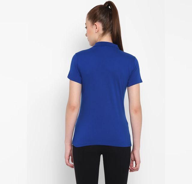 Ketex Royal Blue Cotton Blend Polo Neck Tshirt c5fu54-ny