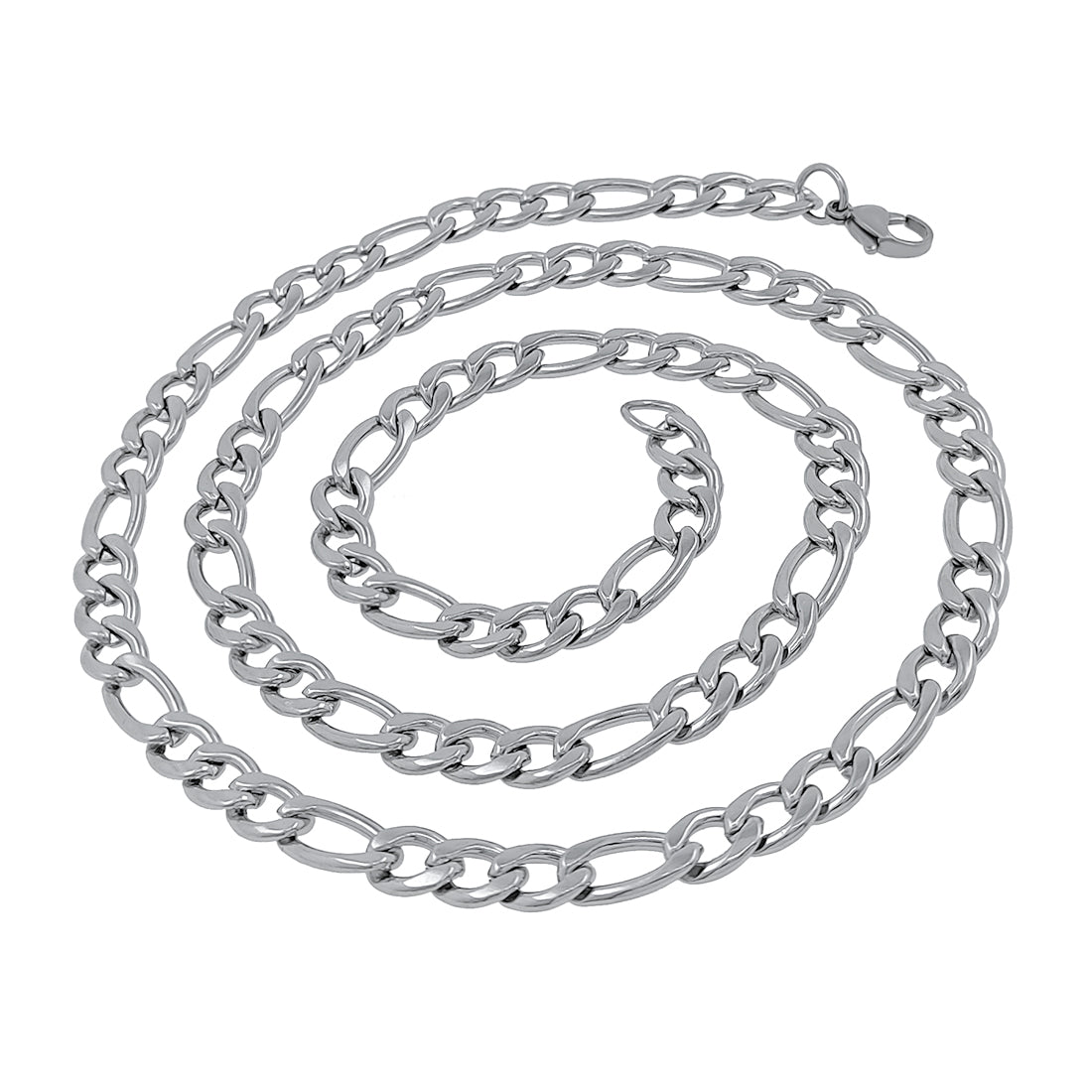 Silver plated chain with silver plated KGF LION shape adjustable ring combo set Rhodium Plated Stainless Steel Chain c5fu54-ny