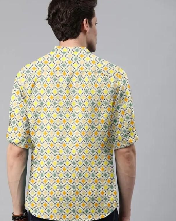 Men's Printed Spread Collar Casual Shirt Multicolor c5fu54-ny