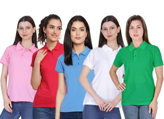 Ketex Cotton Blend Polo Neck T-shirt (Pack Of 5) c5fu54-ny