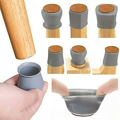 NOBILEA Silicone Chair Leg Protectors with Felt for Hardwood Floors (6PCS), Silicone Furniture Leg Cover Pad for Protecting Floors from Scratches and Noise, Smooth Moving for Chair Feet. c5fu54-ny