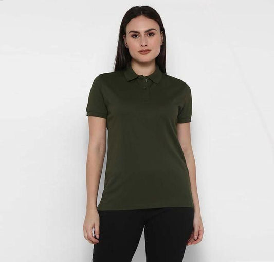 Ketex Bottle Green Cotton Blend Polo Neck Tshirt c5fu54-ny