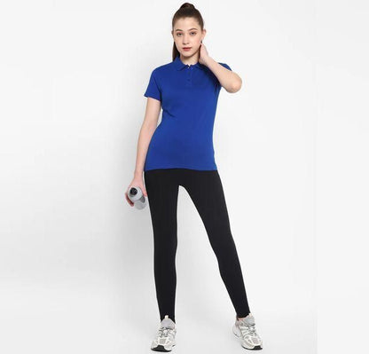 Ketex Royal Blue Cotton Blend Polo Neck Tshirt c5fu54-ny