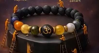 Natural Beads Om Bracelet c5fu54-ny