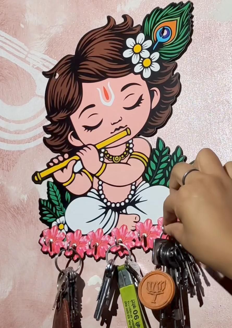 Krishna Wooden Keys Hanger c5fu54-ny
