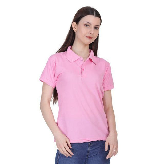 Ketex Pink Cotton Blend Polo Neck Tshirt c5fu54-ny