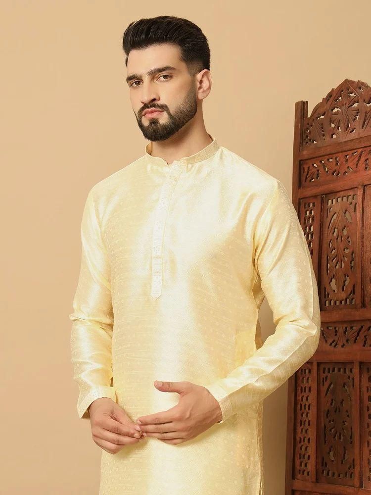 Men's Jacquard Solid Kurta Pyajama Set c5fu54-ny