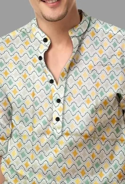 Men's Printed Spread Collar Casual Shirt Multicolor c5fu54-ny