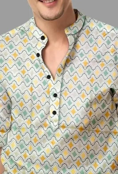 Men's Printed Spread Collar Casual Shirt Multicolor c5fu54-ny