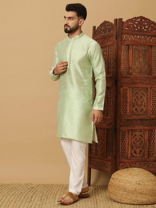 Men's Jacquard Solid Kurta Pyajama Set c5fu54-ny
