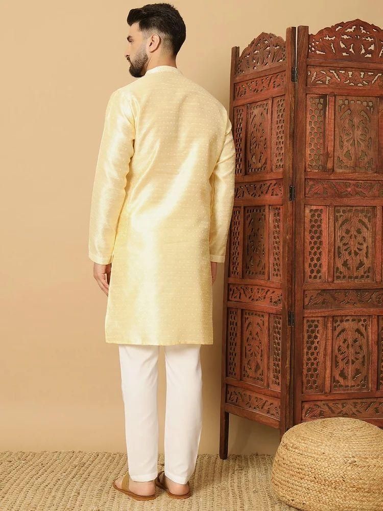 Men's Jacquard Solid Kurta Pyajama Set c5fu54-ny