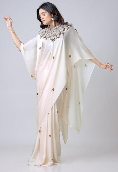 Satin Silk Printed Kaftan Saree With Unstitched Blouse c5fu54-ny