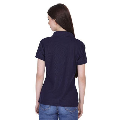 Ketex Navy Blue Cotton Blend Polo Neck Tshirt c5fu54-ny