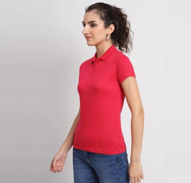 Ketex Red Cotton Blend Polo Neck Tshirt c5fu54-ny