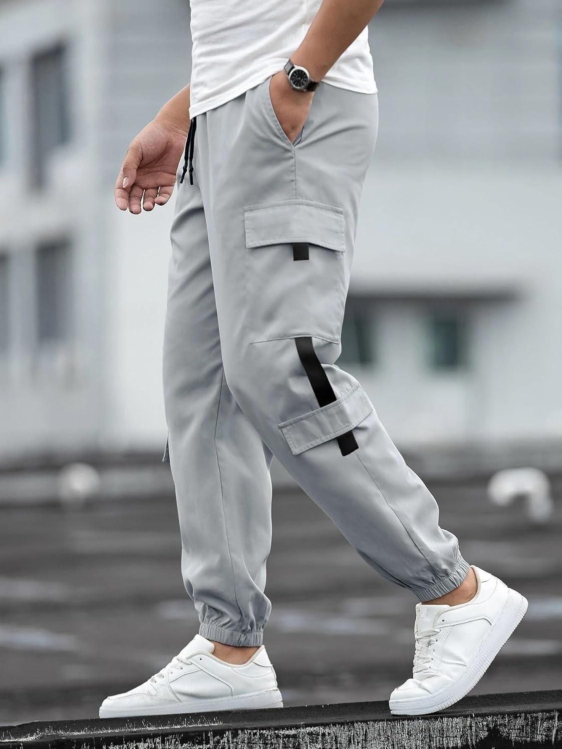 Men's Solid Cargo Pant Grey c5fu54-ny