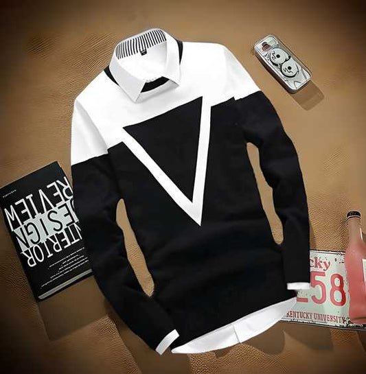 Cotton Blend Color block Full Sleeves Regular Fit Sweatshirts c5fu54-ny