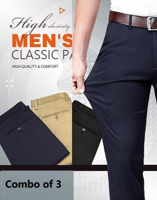 High Elasticity Men's Classic Pants (Pack of 3) c5fu54-ny