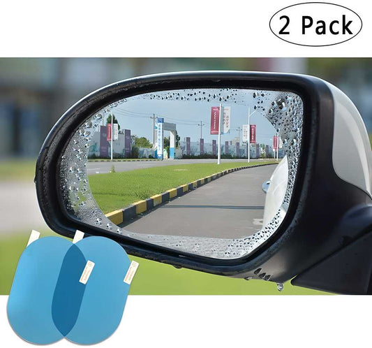 Car Mirror Rain Guard-Waterproof Anti Fog Car Film Rainproof Anti-Water Film Rear-View Mirror Film HD Nano Protective Clear Safe Driving Sticker c5fu54-ny
