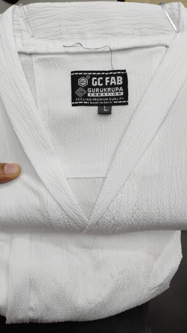 Men's Crinkled Co-Ord Set White c5fu54-ny