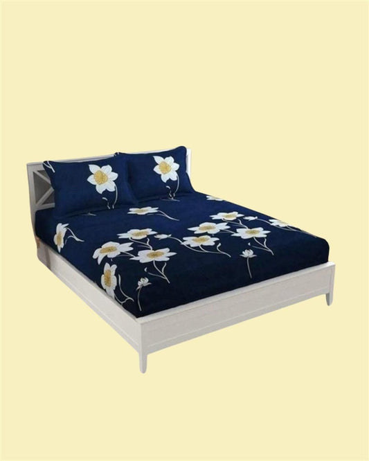 Snooze Glace Cotton Elastic Fitted Queen Size Double Bedsheets ( Pack of 1 ) c5fu54-ny