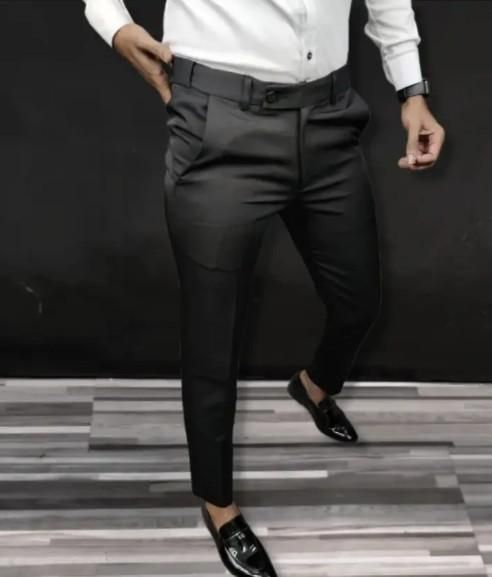 Premium Waist Adjustable Lycra Men's Trouser Black c5fu54-ny