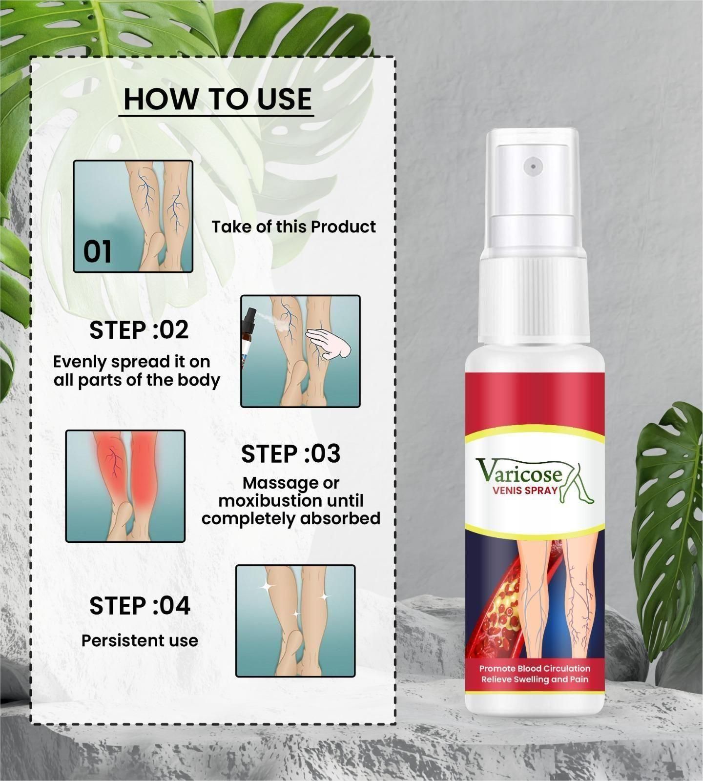 Vein Healing Varicose Veins Treatment Spray 50ml (Pack Of 2) c5fu54-ny