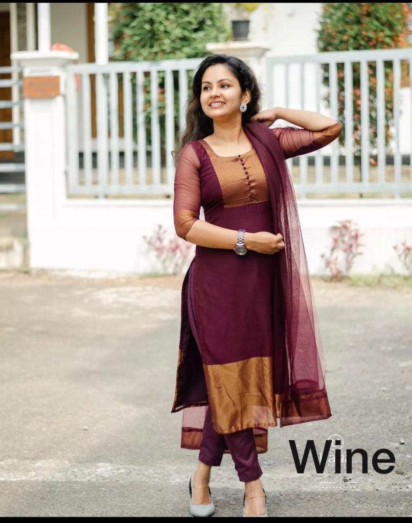 Premium Jacquard Chiffon Kurti Pant Sets c5fu54-ny
