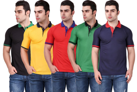 Combo of 5 Men's Polo T-shirt c5fu54-ny