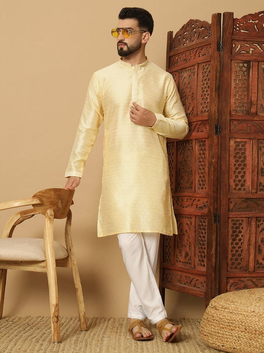 Men's Jacquard Solid Kurta Pyajama Set c5fu54-ny