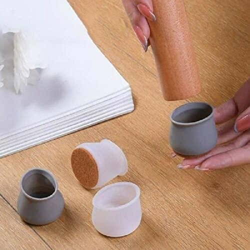 NOBILEA Silicone Chair Leg Protectors with Felt for Hardwood Floors (6PCS), Silicone Furniture Leg Cover Pad for Protecting Floors from Scratches and Noise, Smooth Moving for Chair Feet. c5fu54-ny