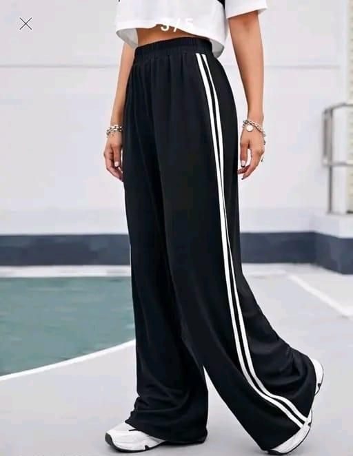 Women's Hight Waist Wide-Leg Jogger Pant Black & White Stripe c5fu54-ny