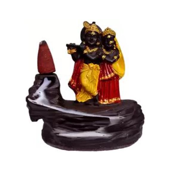 Backflow Smoke RadhaKrishn & Shiva with 20 Smoke Incense Cone For Living Room, Bed room, Office and Home D�cor ? 10 cm c5fu54-ny