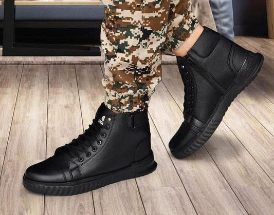 Men's Korean Style High Top Casual Shoes For Men (Black) c5fu54-ny