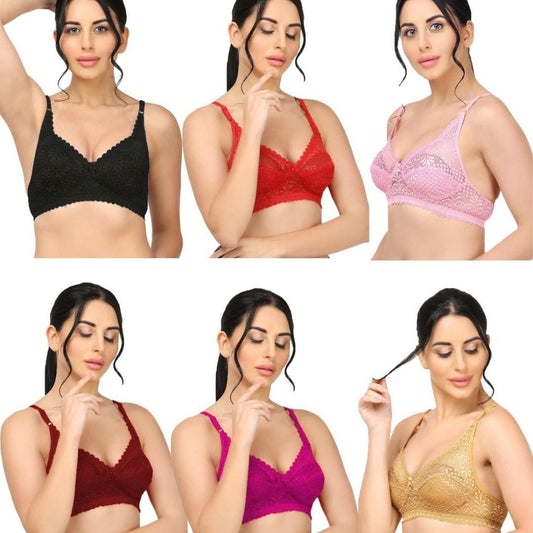 Girls Full Coverage Non-Padded Net Bra (Pack of 2) c5fu54-ny