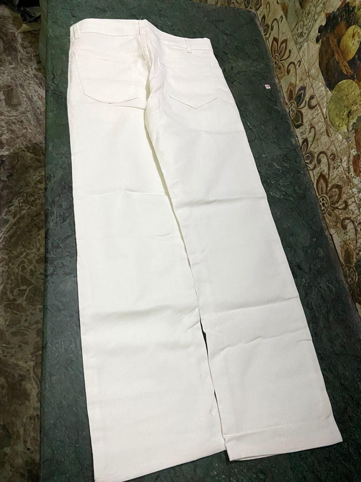 Men's Loose Fit Mid Rise White Jeans c5fu54-ny