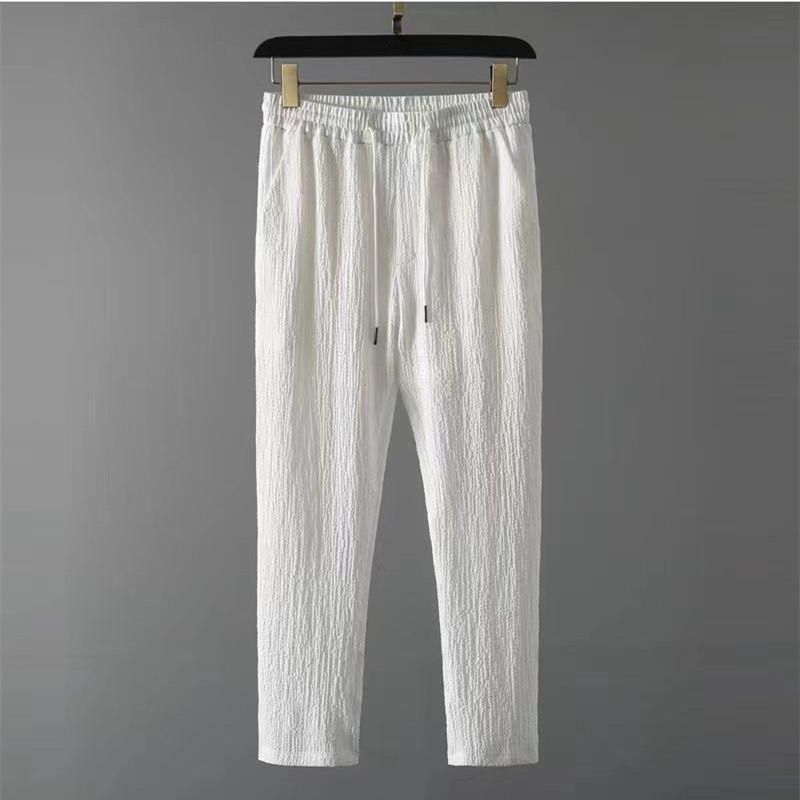 Men's Crinkled Co-Ord Set White c5fu54-ny