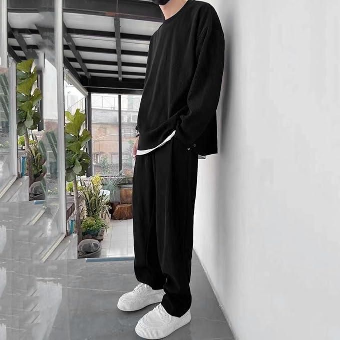 Men's Solid Round Neck Co-ord Set c5fu54-ny