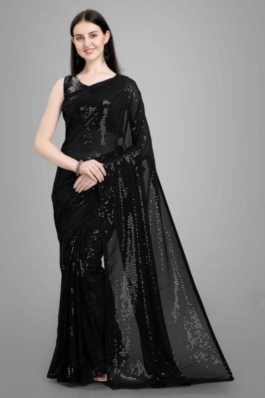 Trendy Sequins Work Georgette Saree(PL) c5fu54-ny