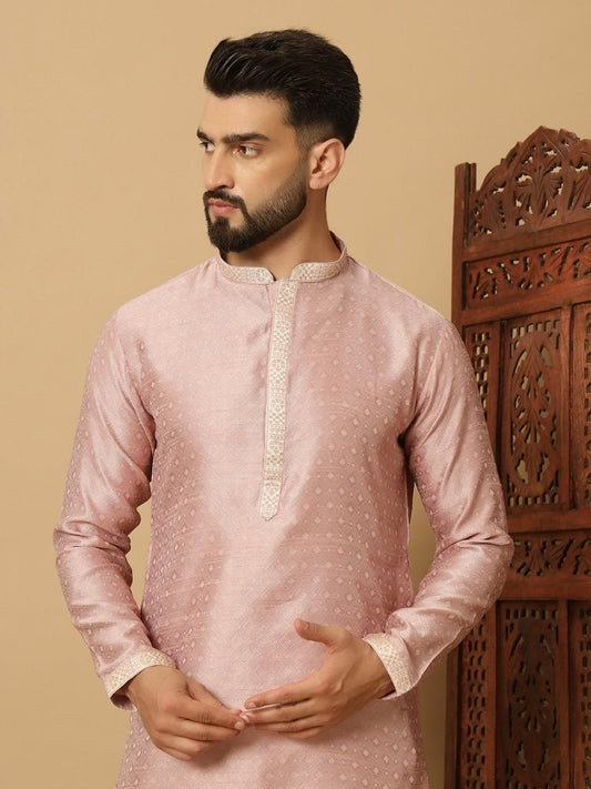 Men's Jacquard Solid Kurta Pyajama Set c5fu54-ny