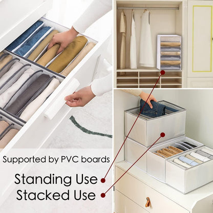 Clothes organiser for wardrobe storage,shirt,pant drawer organizer (Pack of 2) c5fu54-ny