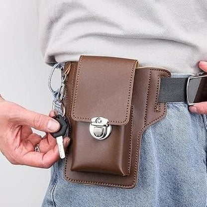 Multipurpose PU Leather Mobile Pouch with Belt Loop c5fu54-ny