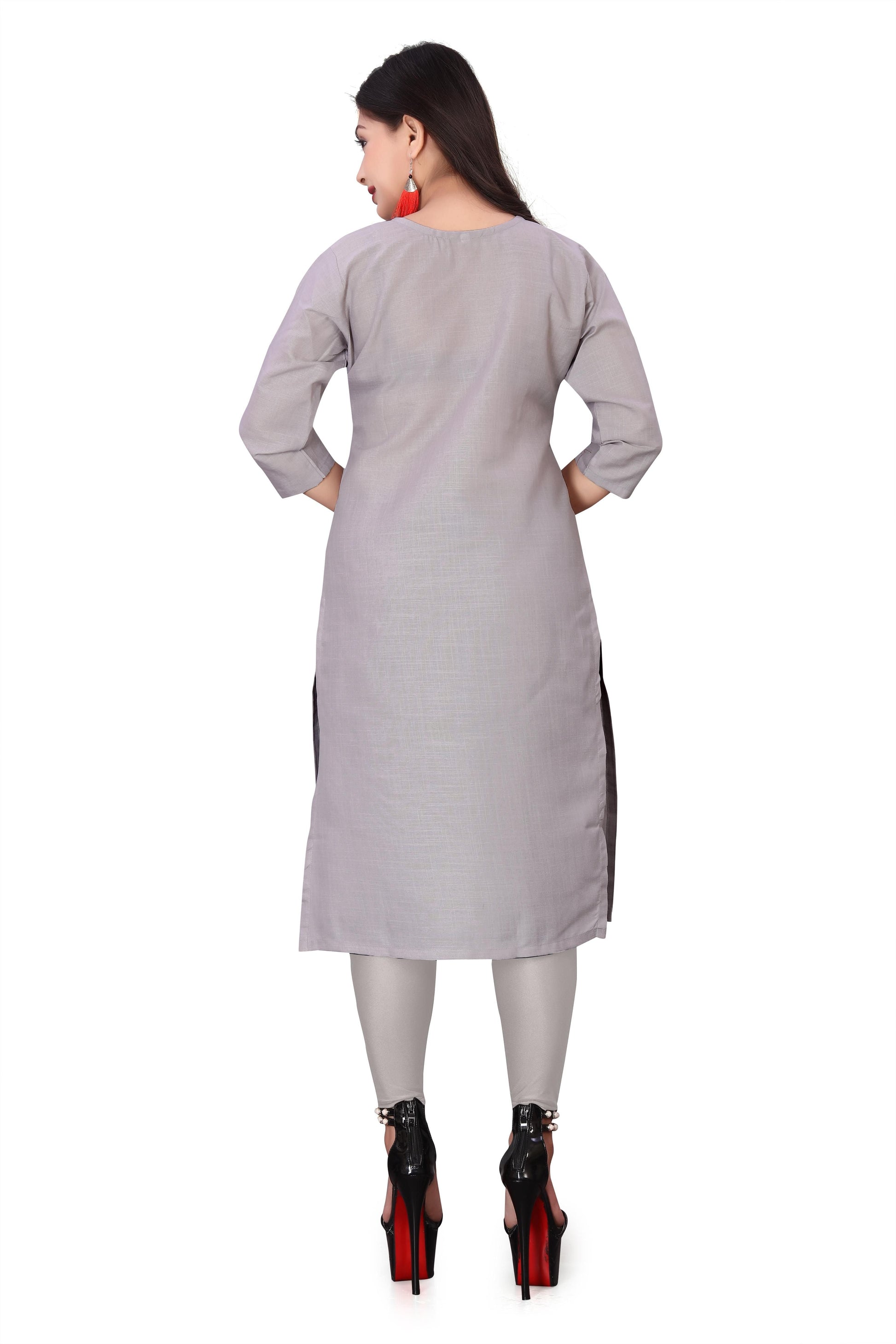 Women's Embroidery Cotton Slub Kurti c5fu54-ny
