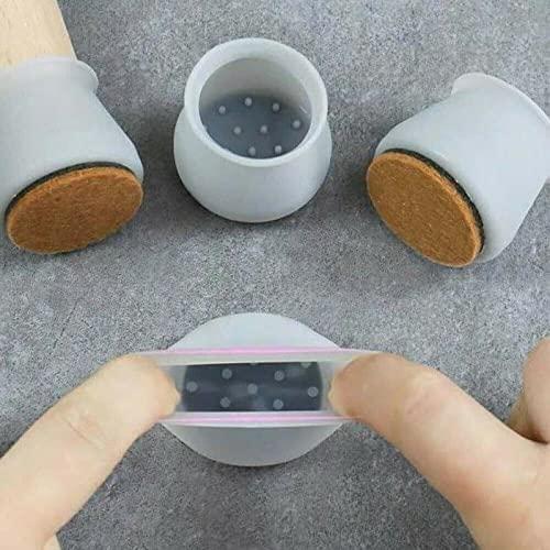 NOBILEA Silicone Chair Leg Protectors with Felt for Hardwood Floors (6PCS), Silicone Furniture Leg Cover Pad for Protecting Floors from Scratches and Noise, Smooth Moving for Chair Feet. c5fu54-ny