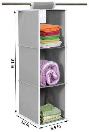 Cloth Organizer - Hanging 3 Shelves Wardrobe Organizer c5fu54-ny