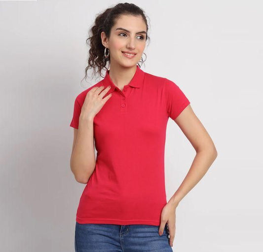 Ketex Red Cotton Blend Polo Neck Tshirt c5fu54-ny