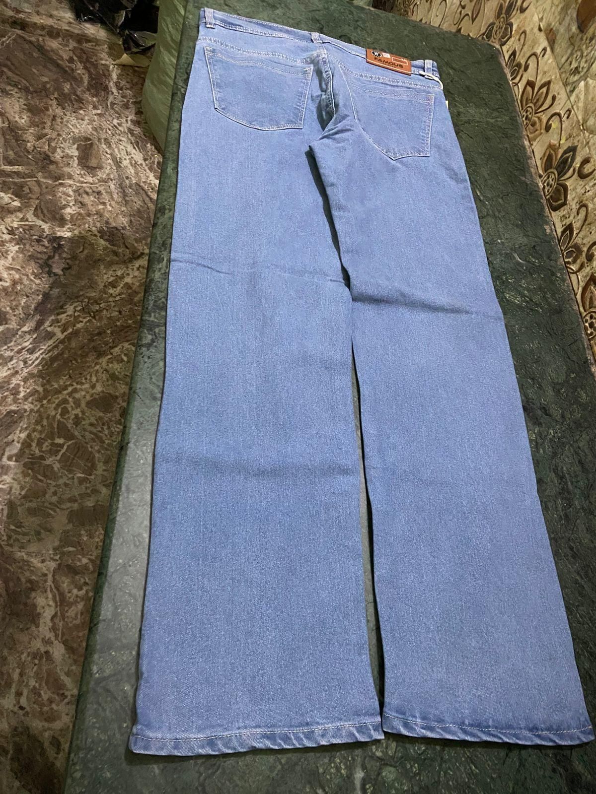Men's Loose Fit Mid Rise Light Blue Jeans c5fu54-ny