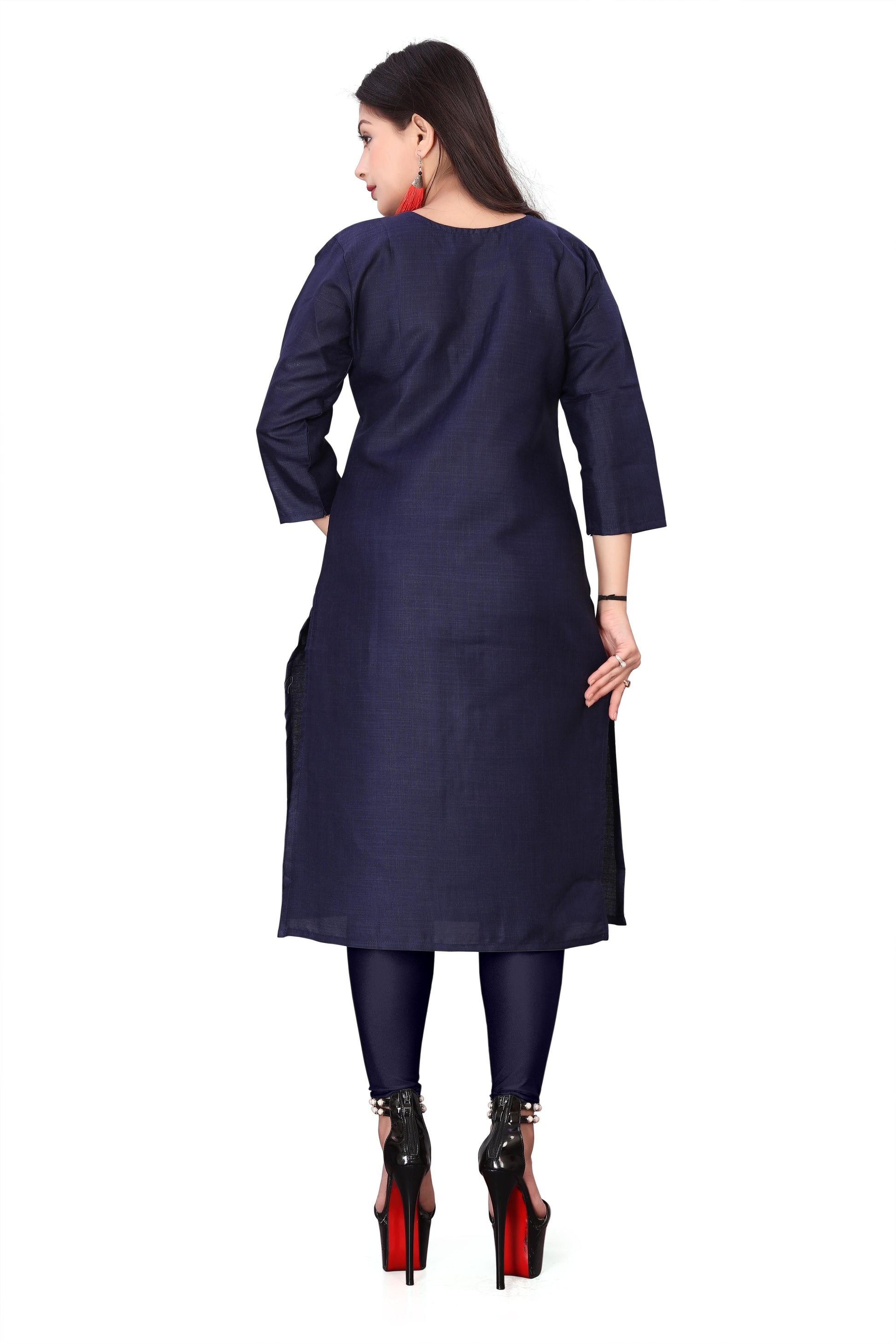 Women's Embroidery Cotton Slub Kurti c5fu54-ny