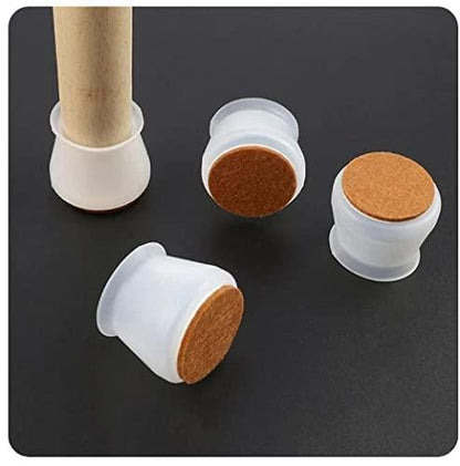 NOBILEA Silicone Chair Leg Protectors with Felt for Hardwood Floors (6PCS), Silicone Furniture Leg Cover Pad for Protecting Floors from Scratches and Noise, Smooth Moving for Chair Feet. c5fu54-ny