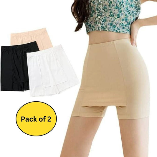 Women Front Double Layer Stretchable Crotch shorts (Pack of 2) c5fu54-ny